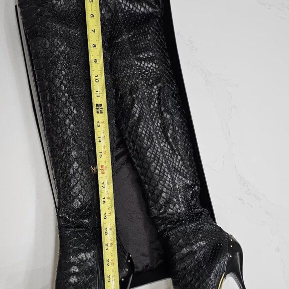 Original Gucci python over-the-knee stretch boots BLACK - Picture 10 of 16